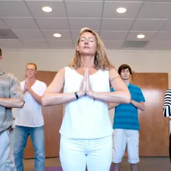 Group meditating