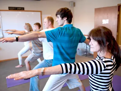 Group yoga session